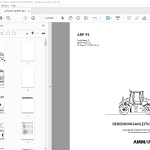 AMMANN ARP 95 TANDEMWALZE BEDIENUNGSANLEITUNG (4232007) PDF