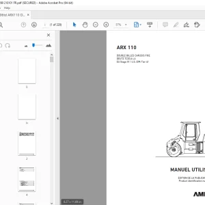 AMMANN ARX 110 DOUBLE BILLES CHÂSSIS FIXE MANUEL UTILISATEUR 3001280 PDF