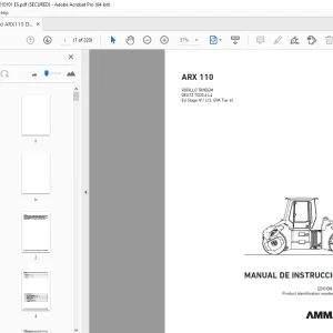 AMMANN ARX 110 RODILLO TÁNDEM MANUAL DE INSTRUCCIONES 3001280 PDF