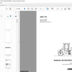 AMMANN ARX 110 RODILLO TÁNDEM MANUAL DE INSTRUCCIONES PDF