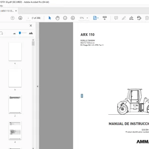 AMMANN ARX 110 RODILLO TÁNDEM MANUAL DE INSTRUCCIONES PDF
