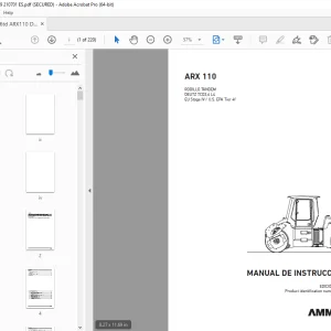 AMMANN ARX 110 RODILLO TÁNDEM MANUAL DE INSTRUCCIONES 3010129 PDF