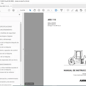 AMMANN ARX 110 RODILLO TÁNDEM MANUAL DE INSTRUCCIONES PDF