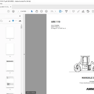 AMMANN ARX 110 RULLO TANDEM MANUALE D‘USO 3001280 PDF