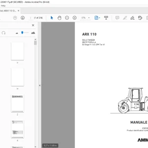 AMMANN ARX 110 RULLO TANDEM MANUALE D‘USO 3028847 PDF