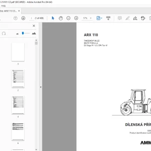 AMMANN ARX 110 TANDEMOVÝ VÁLEC DÍLENSKÁ PŘÍRUČKA 3001280 PDF