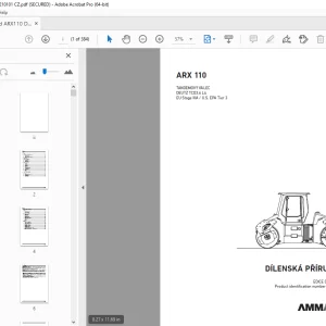 AMMANN ARX 110 TANDEMOVÝ VÁLEC DÍLENSKÁ PŘÍRUČKA 3001284 PDF