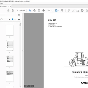 AMMANN ARX 110 TANDEMOVÝ VÁLEC DÍLENSKÁ PŘÍRUČKA 3008839 PDF