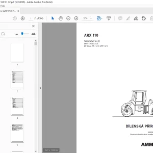 AMMANN ARX 110 TANDEMOVÝ VÁLEC DÍLENSKÁ PŘÍRUČKA 3027372 PDF