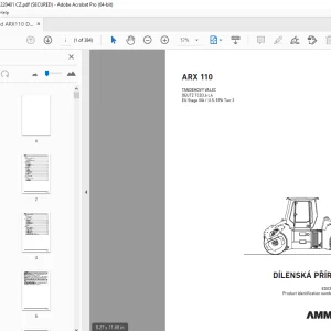 AMMANN ARX 110 TANDEMOVÝ VÁLEC DÍLENSKÁ PŘÍRUČKA 3031385 PDF