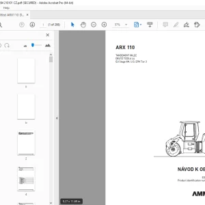 AMMANN ARX 110 TANDEMOVÝ VÁLEC NÁVOD K OBSLUZE 3001284 PDF