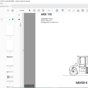 AMMANN ARX 110 TANDEMOVÝ VÁLEC NÁVOD K OBSLUZE 3008839 PDF