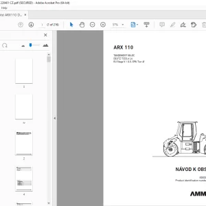 AMMANN ARX 110 TANDEMOVÝ VÁLEC NÁVOD K OBSLUZE 3028847 PDF