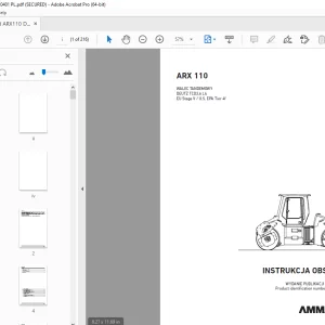 AMMANN ARX 110 WALEC TANDEMOWY INSTRUKCJA OBSŁUGI PDF