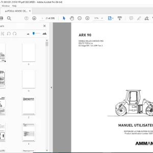 AMMANN ARX 90 DOUBLE BILLES CHÂSSIS FIXE MANUEL UTILISATEUR PDF