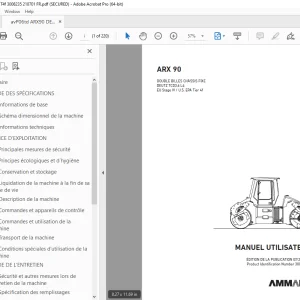 AMMANN ARX 90 DOUBLE BILLES CHÂSSIS FIXE MANUEL UTILISATEUR 3008235 PDF