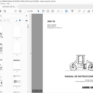 AMMANN ARX 90 RODILLO TÁNDEM MANUAL DE INSTRUCCIONES PDF
