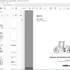 AMMANN ARX 90 RODILLO TÁNDEM MANUAL DE INSTRUCCIONES (3026691) PDF