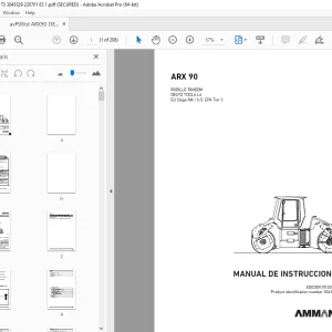 AMMANN ARX 90 RODILLO TÁNDEM MANUAL DE INSTRUCCIONES (3043529) PDF