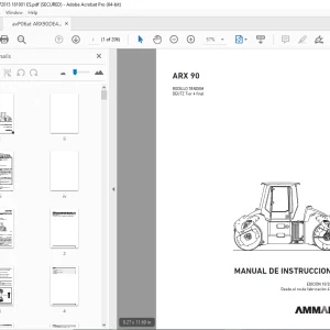 AMMANN ARX 90 RODILLO TÁNDEM MANUAL DE INSTRUCCIONES (4172015) PDF