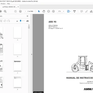 AMMANN ARX 90 RODILLO TÁNDEM MANUAL DE INSTRUCCIONES 4172017 PDF