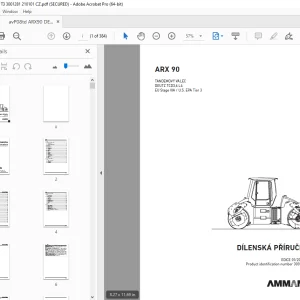 AMMANN ARX 90 TANDEMOVÝ VÁLEC DÍLENSKÁ PŘÍRUČKA (3001281) PDF
