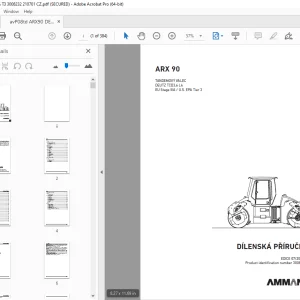 AMMANN ARX 90 TANDEMOVÝ VÁLEC DÍLENSKÁ PŘÍRUČKA 3008232 PDF