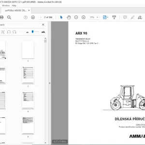 AMMANN ARX 90 TANDEMOVÝ VÁLEC DÍLENSKÁ PŘÍRUČKA (3043529) PDF