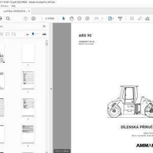 AMMANN ARX 90 TANDEMOVÝ VÁLEC DÍLENSKÁ PŘÍRUČKA (4172015) PDF