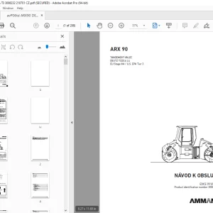 AMMANN ARX 90 TANDEMOVÝ VÁLEC NÁVOD K OBSLUZE (3008232) PDF