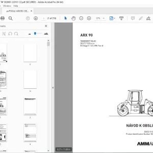 AMMANN ARX 90 TANDEMOVÝ VÁLEC NÁVOD K OBSLUZE (3026691) PDF
