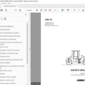 AMMANN ARX 90 TANDEMOVÝ VÁLEC NÁVOD K OBSLUZE (3026693) - PDF