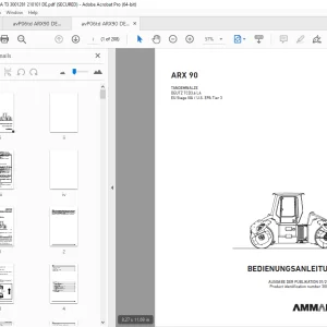 AMMANN ARX 90 TANDEMWALZE BEDIENUNGSANLEITUNG (3001281) PDF