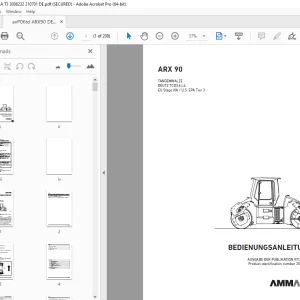 AMMANN ARX 90 TANDEMWALZE BEDIENUNGSANLEITUNG (3008232) PDF