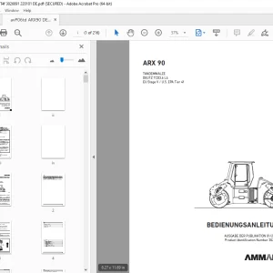 AMMANN ARX 90 TANDEMWALZE BEDIENUNGSANLEITUNG (3026691) PDF