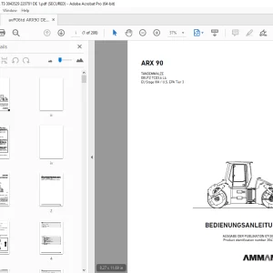 AMMANN ARX 90 TANDEMWALZE BEDIENUNGSANLEITUNG (3043529) PDF
