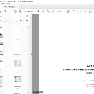 Ammann ARX 90 tandemový válec Deutz Tier 3 Dílenská prírucka 4122048 PDF