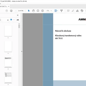 AMMANN AV 70 X Kloubový tandemový válec Návod k obsluze 00031 PDF
