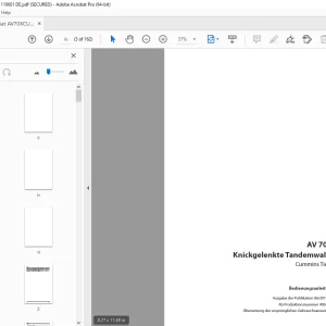 AMMANN AV 70 X Knickgelenkte Tandemwalze Bedienungsanleitung 4062005 PDF