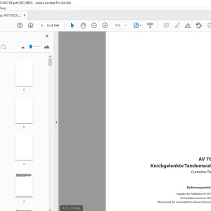 AMMANN AV 70 X Knickgelenkte Tandemwalze Bedienungsanleitung 4062010 PDF