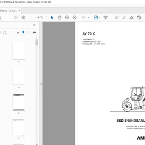 AMMANN AV 70 X TANDEMWALZE BEDIENUNGSANLEITUNG 3003159 PDF