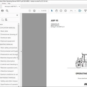 Ammann ARP 95 Tandem Roller Operating Manual 3026131 PDF