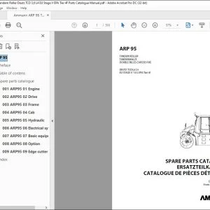 Ammann ARP 95 Tandem Roller Parts Catalogue Manual PDF