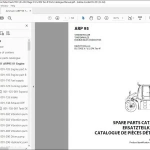 Ammann ARP 95 Tandem Roller Parts Catalogue Manual SN 3031328 PDF