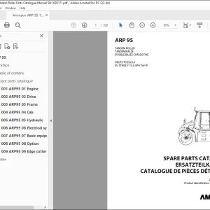 Ammann ARP 95 Tandem Roller Parts Catalogue Manual 3003171 PDF