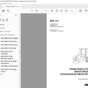 Ammann ARX 110 Tandem Roller Parts Catalogue Manual 3001284 PDF