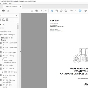 Ammann ARX 110 Tandem Roller Parts Catalogue Manual 3010129 PDF
