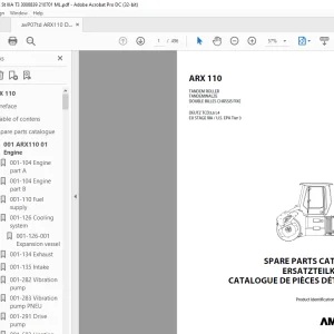 Ammann ARX 110 Tandem Roller Parts Manual 3008839 PDF