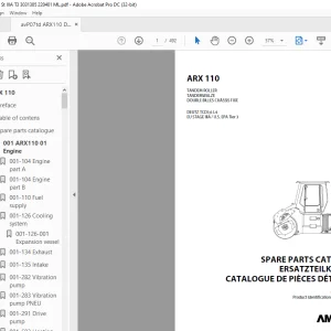 Ammann ARX 110 Tandem Roller Parts Manual 3031385 PDF