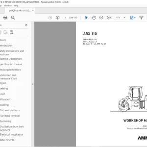 Ammann ARX 110 Tandem Roller Workshop Manual 3001280 PDF